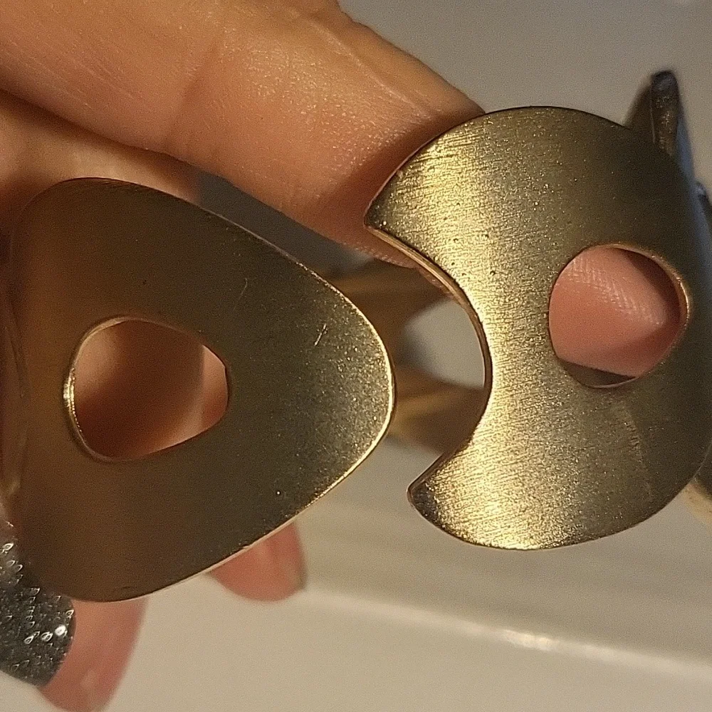 Handmade By MeGold Cuff Bracelet with Green Accent